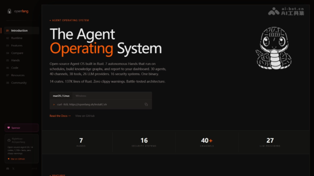 OpenFang – Hệ điều hành AI Agent mã nguồn mở, tự động thực hiện quy trình làm việc hoàn chỉnh.