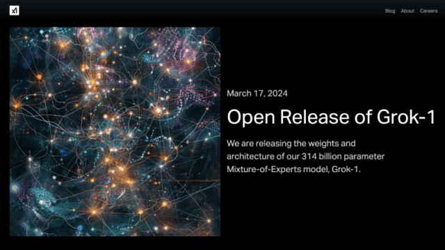 Grok-1 – Mô hình lớn mã nguồn mở thuộc xAI của Musk, với số lượng tham số là 3140 tỷ.