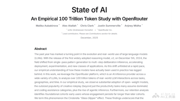 OpenRouter đã phát hành báo cáo “Tình trạng AI dựa trên dữ liệu 100 triệu tỷ Token”.