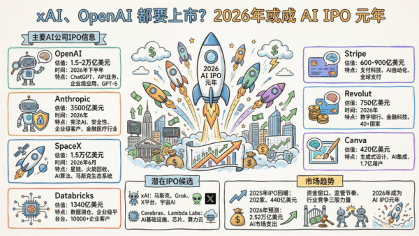 xAI, OpenAI đều chuẩn bị niêm yết? Năm 2026 có thể trở thành năm IPO của AI.